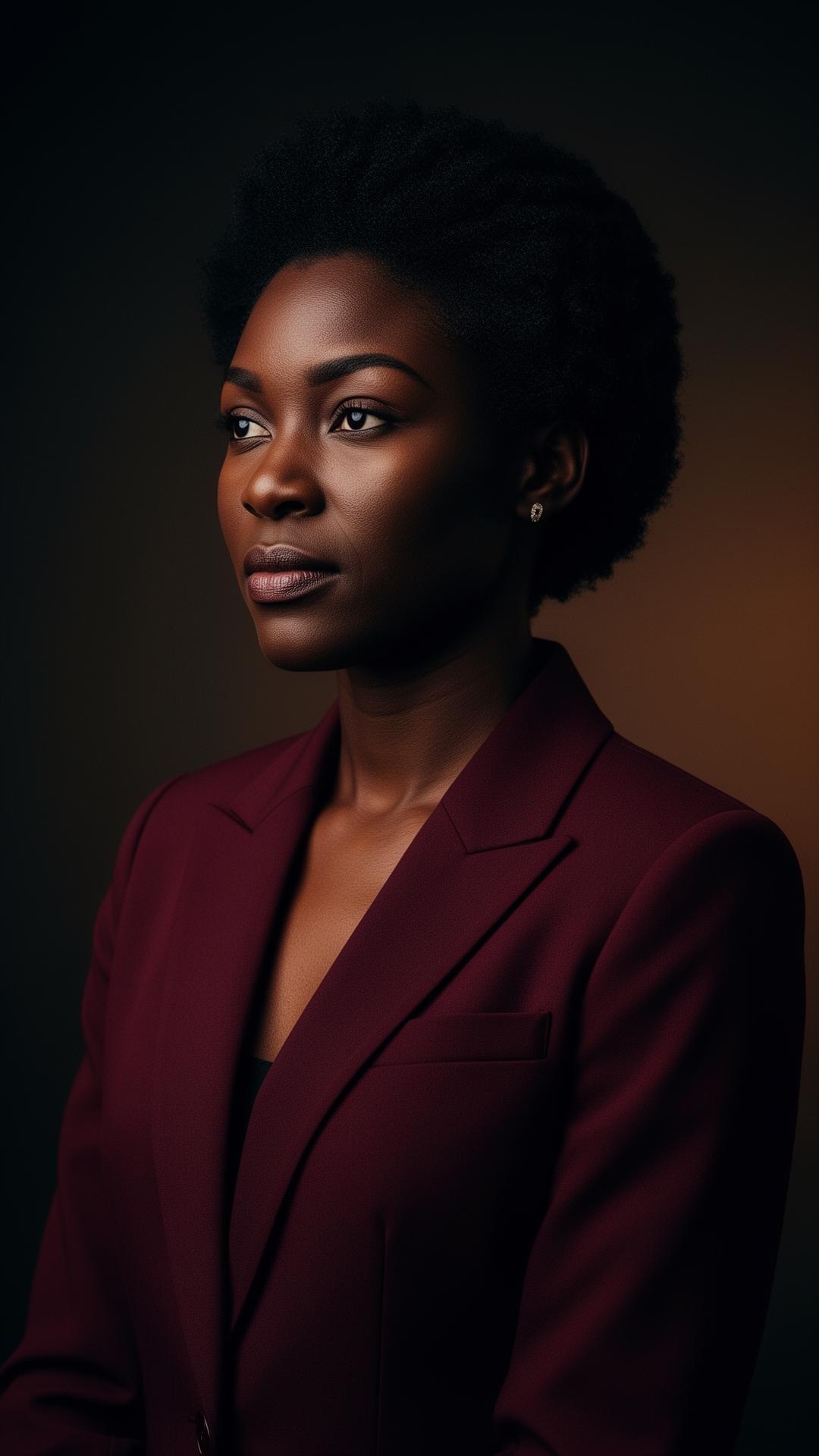 African woman executive in editorial portrait